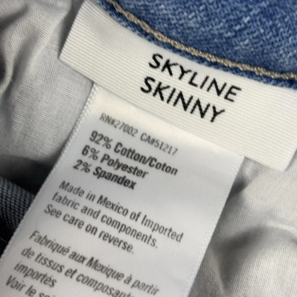 Paige Skyline Skinny Jeans Womens 27 Light Wash Blue Mid Rise Stretch Denim